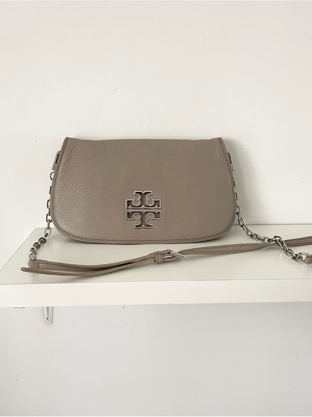 Tory Burch Britten Gray Crossbody Bag